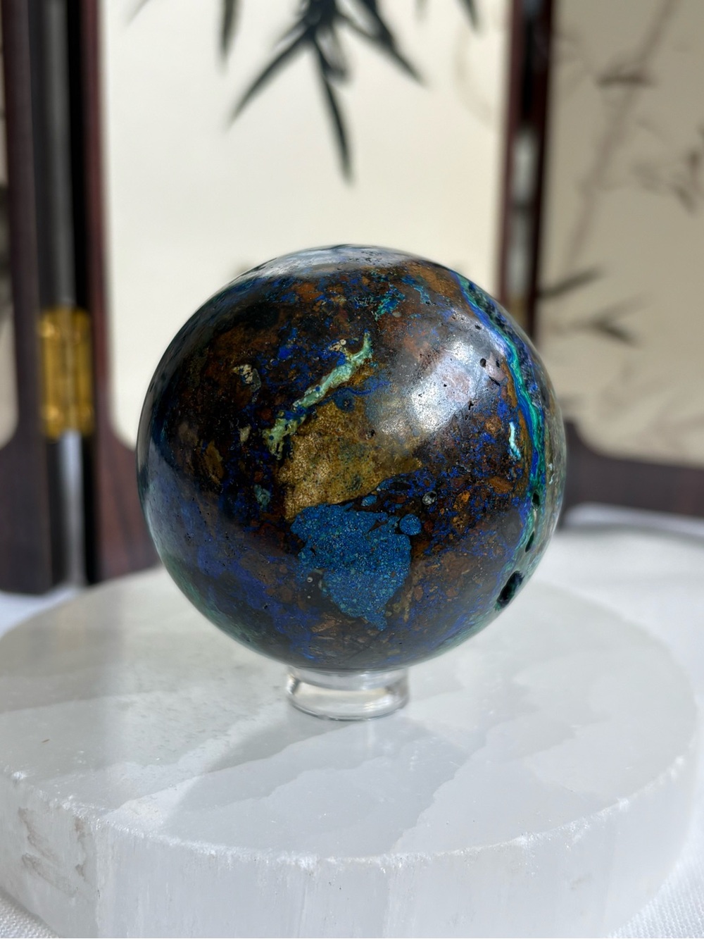 Azurite and malachite sphere - Picture 6 of 7